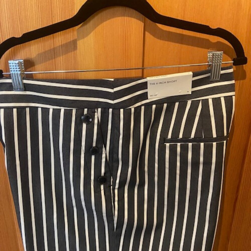 Ann Taylor NWT Black/White Striped Shorts Mid-Rise Size 16